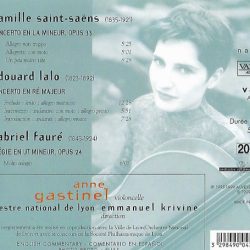 Anne Gastinel, Emmanuel Krivine, Orchestre National De Lyon, Camille Saint-Saëns / Édouard Lalo / Gabriel Fauré-1