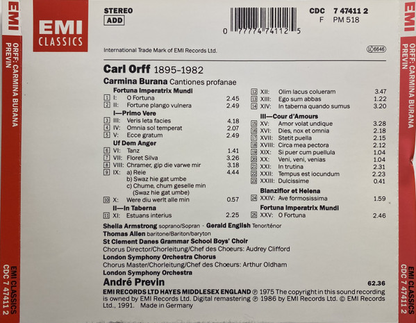 Carl Orff, André Previn, London Symphony Orchestra, London Symphony Chorus-1