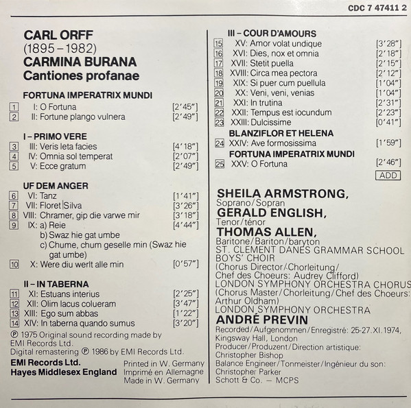Carl Orff, André Previn, London Symphony Orchestra, London Symphony Chorus-4