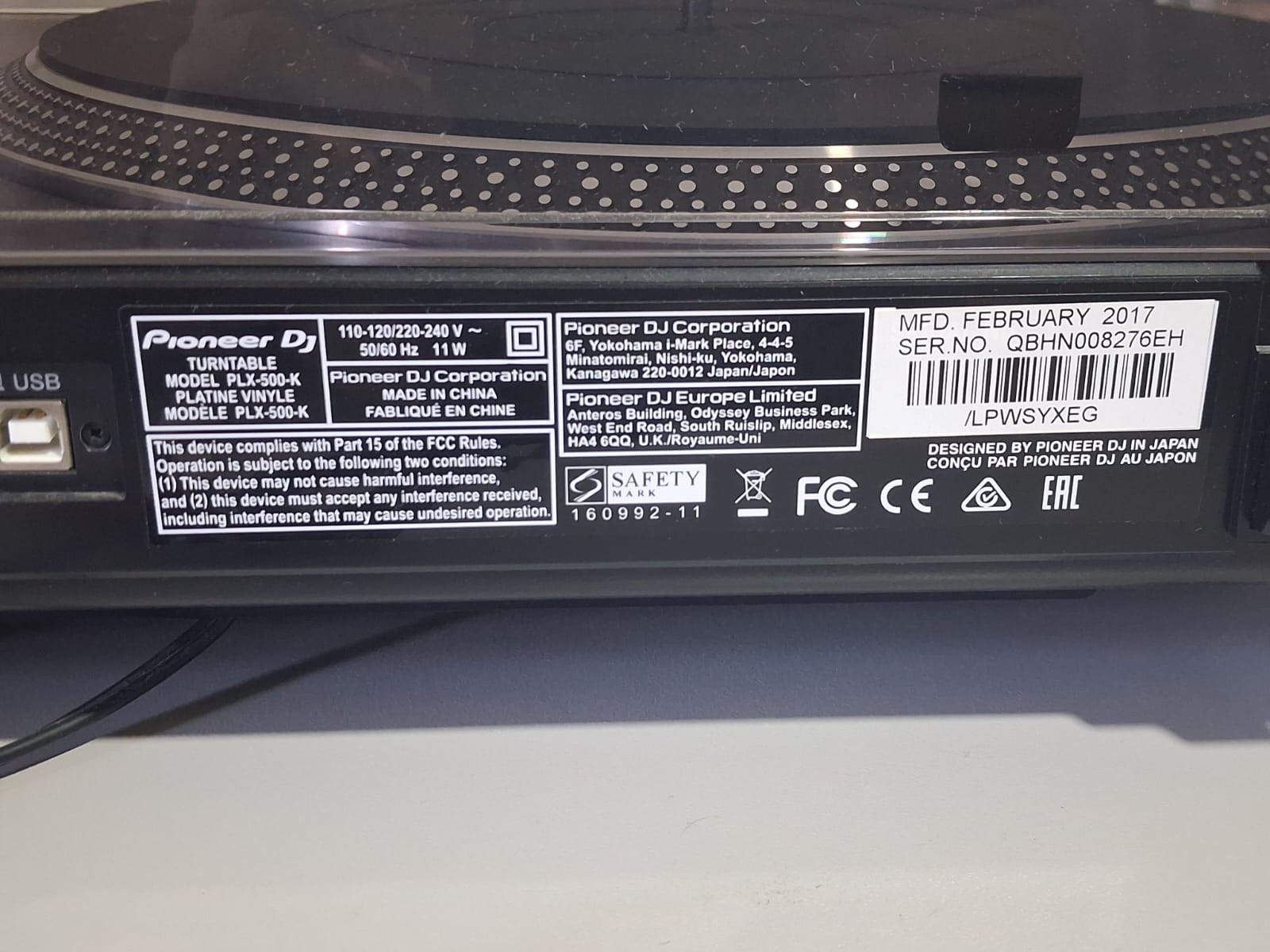 Pioneer PLX-500-K Direct Drive Turntable - Image 12